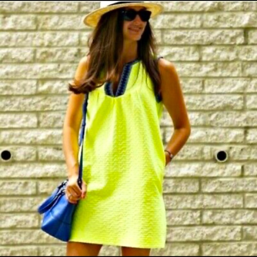 J Crew Shift Dress Neon Arrow Print